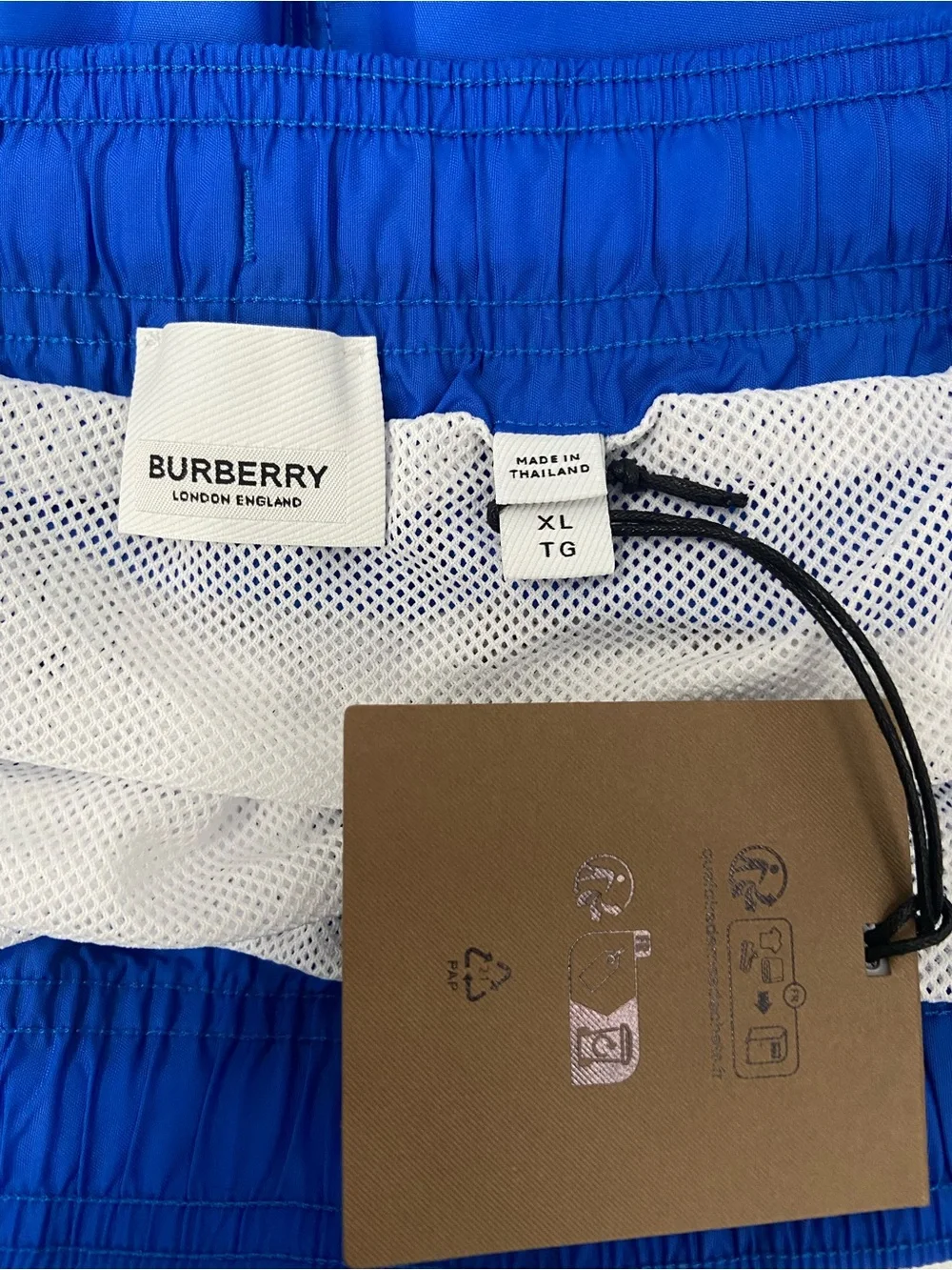 NWT Burberry Men's Martin Canvas Blue Boxer Swim Shorts XL 8084322